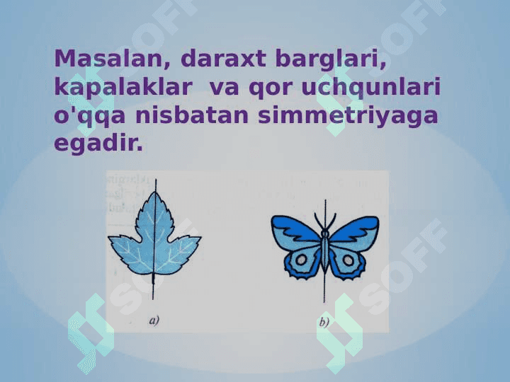 Simmetrik shakllar simmetriya oqlarni topish 4