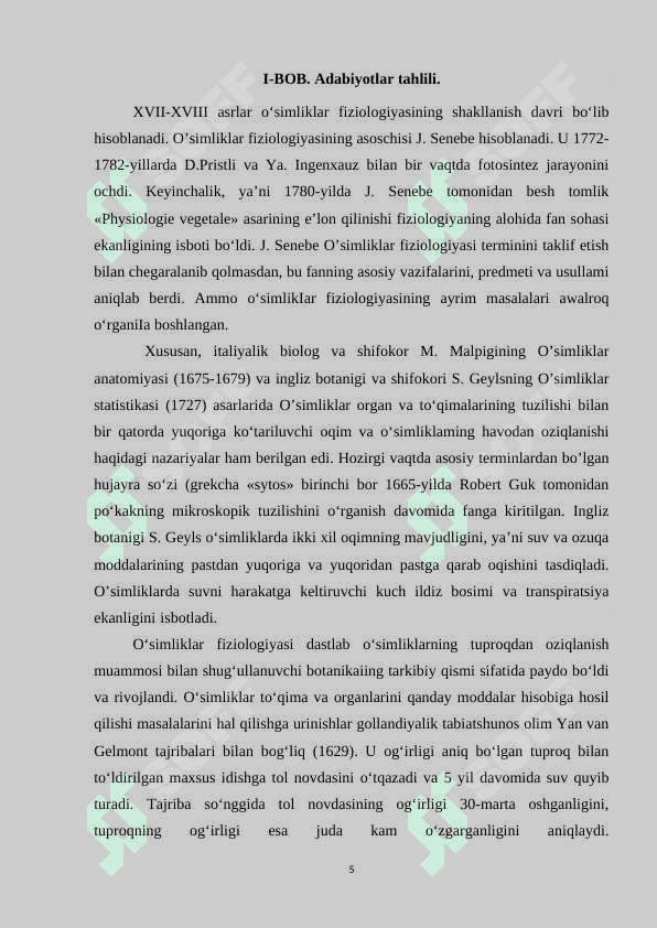 O’simliklarning mineral oziqlanishi 5