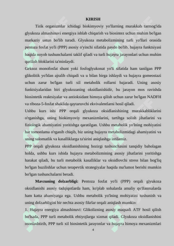 Glukozaning pentozamonofasfat yo’li bilan oksidlanishi va uning mohiyati 3