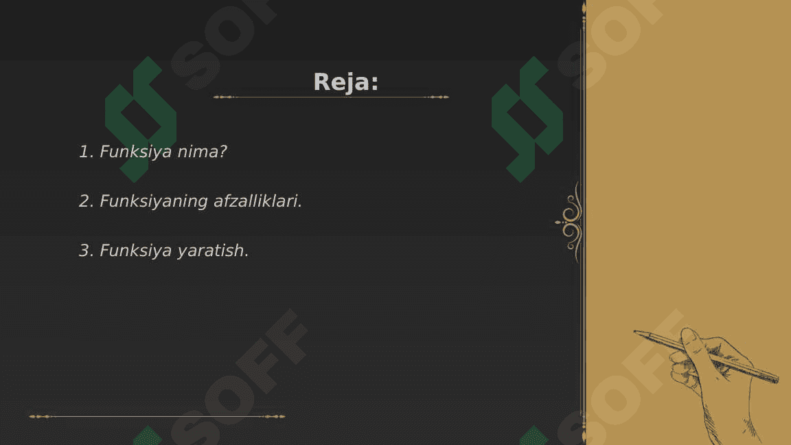 Python dasturlash tilida funksiyalar bilan ishlash 2