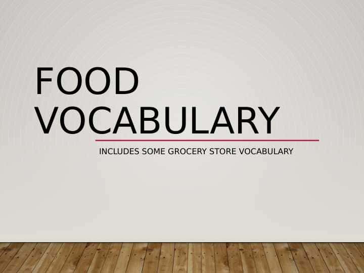 Food Vocabulary