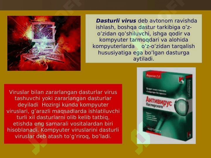 VIRUS VA ANTIVIRUS DASTURLARI HAQIDA MA’LUMOT 3