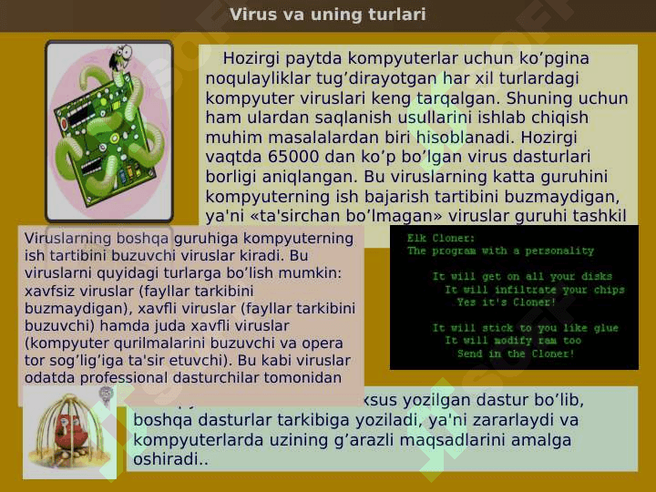 VIRUS VA ANTIVIRUS DASTURLARI HAQIDA MA’LUMOT 5