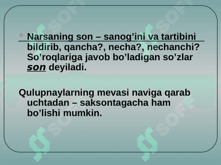 Son so`z turkumi 8