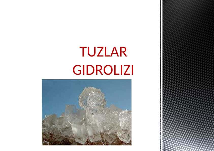 Tuzlar gidrolizi