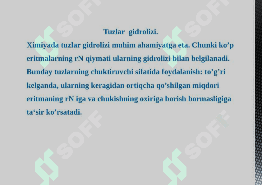 Tuzlar gidrolizi 6