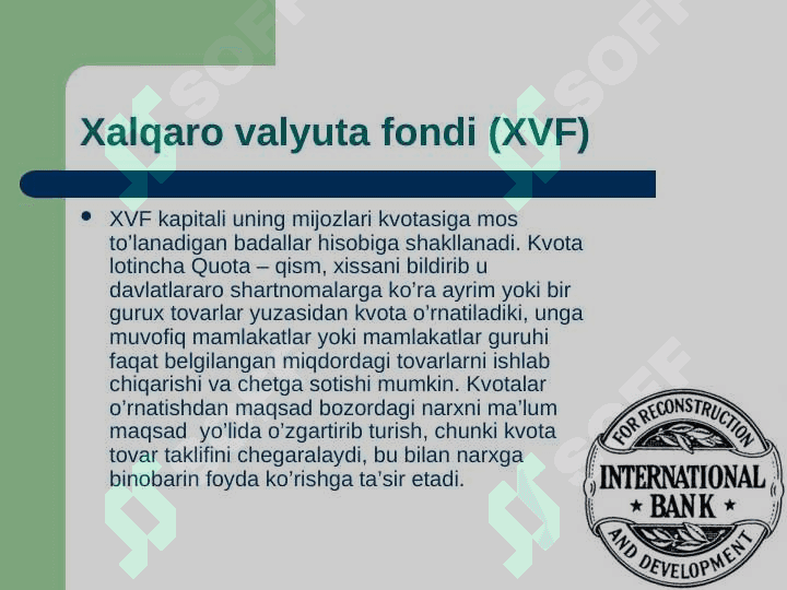 XALQARO VALYUTA MOLIYA VA KREDIT MUNOSABATLARI 4