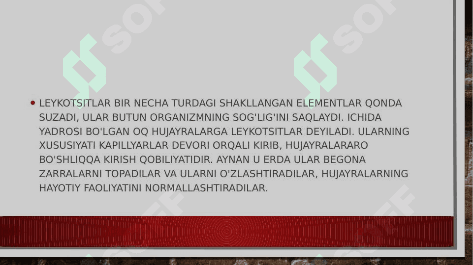 Leykotsitlar metabolizmi xususiyatlari 3