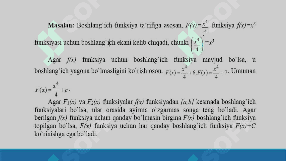 Aniqmas integral va uning xossalari 4