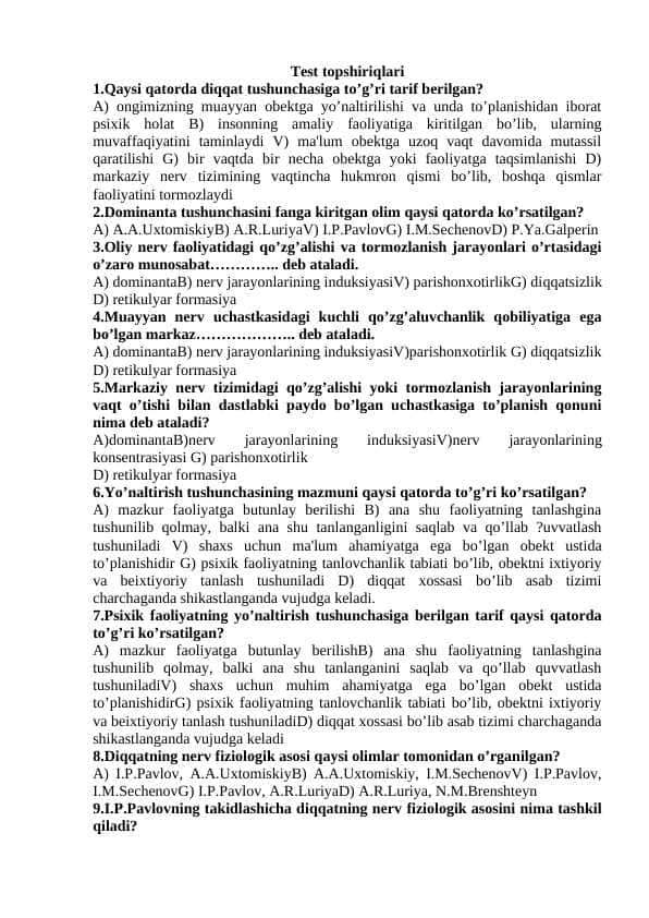 Diqqat test