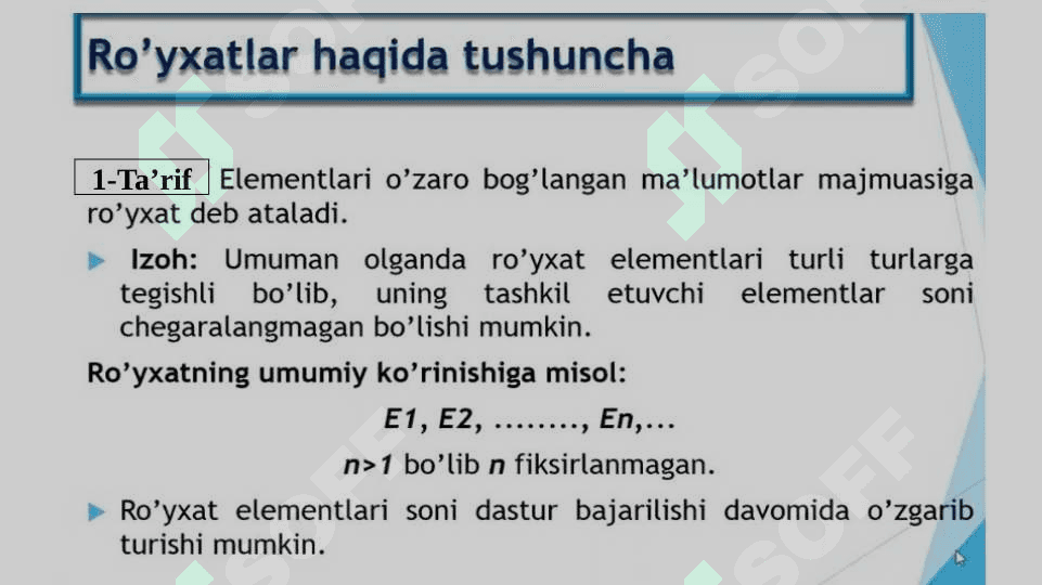 Dasturlash tilida universal strukturalar. Universal stek va navbat. 2