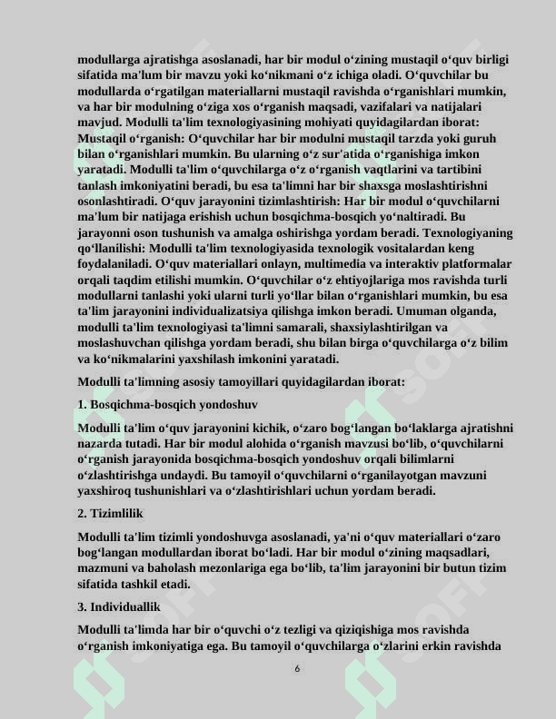 Modulli ta'lim texnologiyasi xususiyatlari va adabiyot òqitishda undan foydalanish yòllari 6