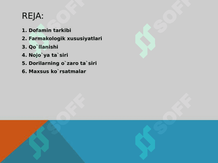 Dofamin va dofaminergik vositalar 2