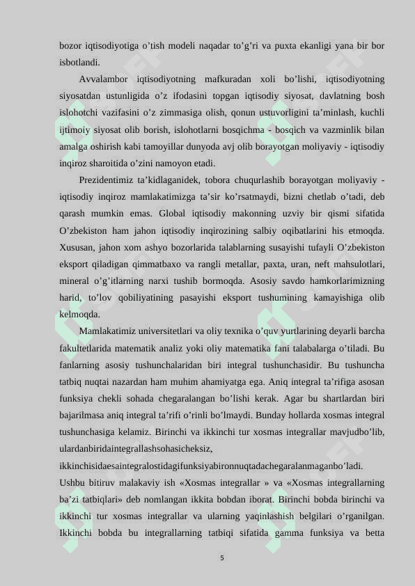 Xosmas integrallar 5