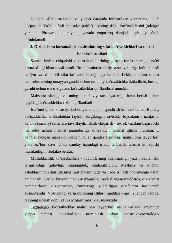 O'zbekiston korxonalari mahsulotlarining sifati va raqobatbardoshligi. 5