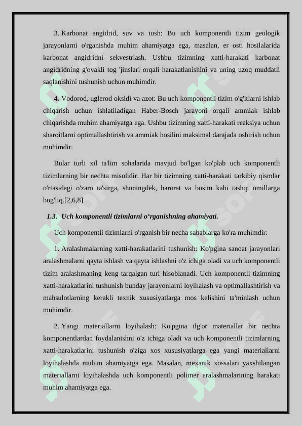Uch komponentli sistemlarning holat diagrammasi. 8
