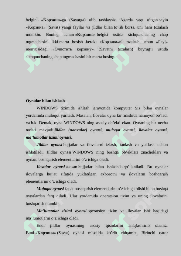 Windows operatsion tizimining qo’shimcha imkoniyatlari 8