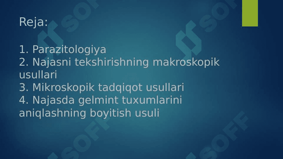 Parazitar kasalliklarning dizgnostika usullari 2