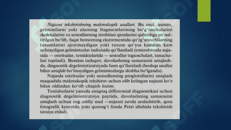 Parazitar kasalliklarning dizgnostika usullari 4