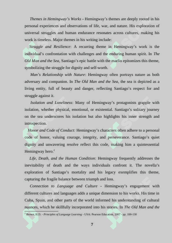 Foreign words in E. Hemingway’s The Old  Man and the Sea: semantics, functions, frequency 6