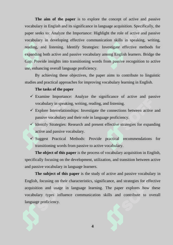 Active and passive vocabulary in English 3