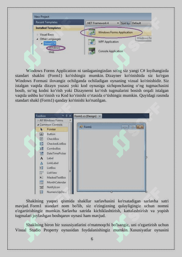 Windows Formsda boshqaruv elementlari bilan ishlash 6