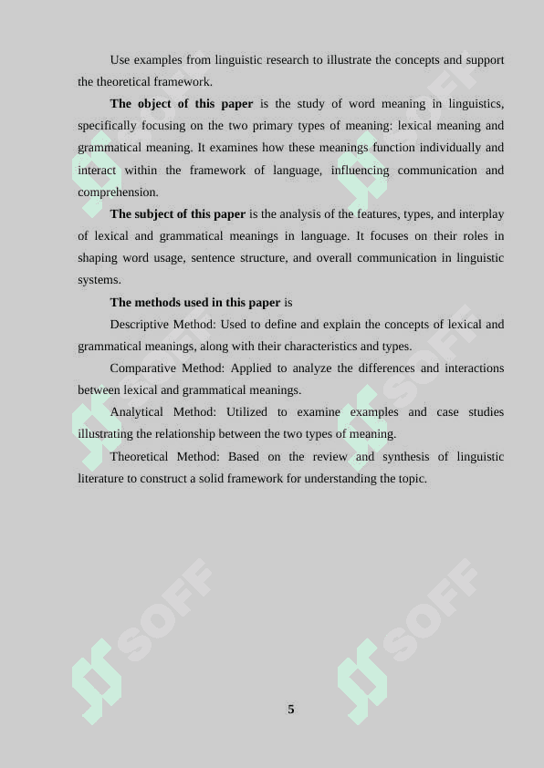 Types of word meaning: lexical meaning and grammatical meaning 4