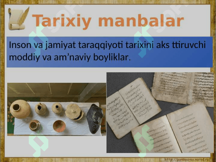 O'ZBEKISTON TARIXINING MANBALARI VA ASOSLARI 4