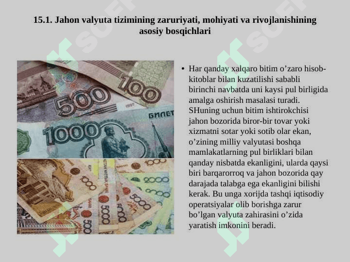 XALQARO VALYUTA-MOLIYA VA KREDIT MUNOSABATLARI 3