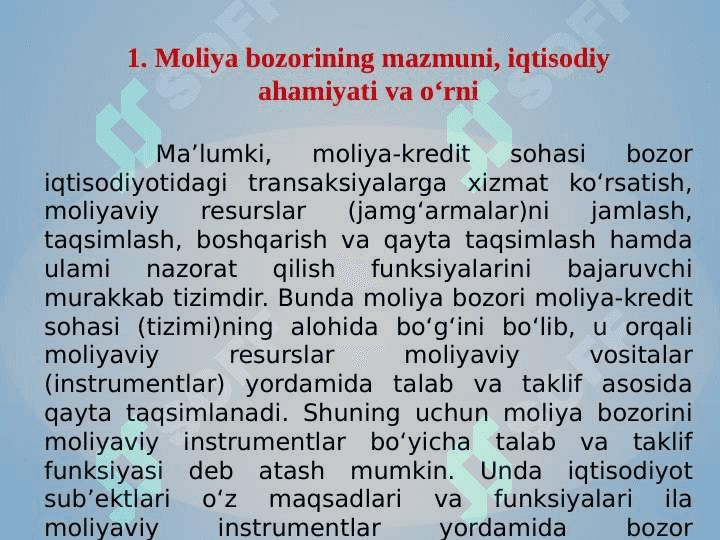 Moliya bozori va instrumentlari 2