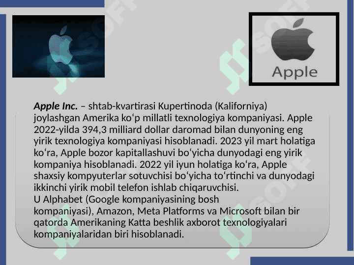 Apple kompaniyasi haqida 2