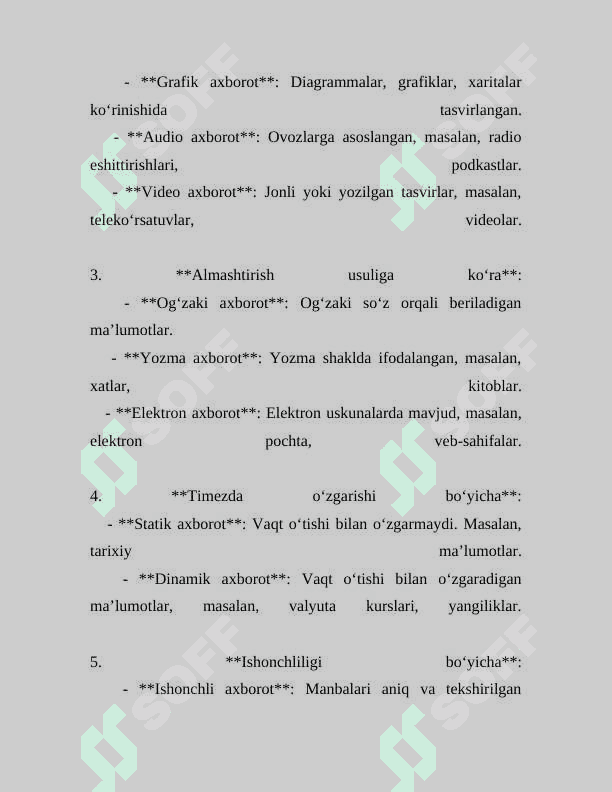 AXBOROT TURLARI VA ISHONCHLILIGI 4