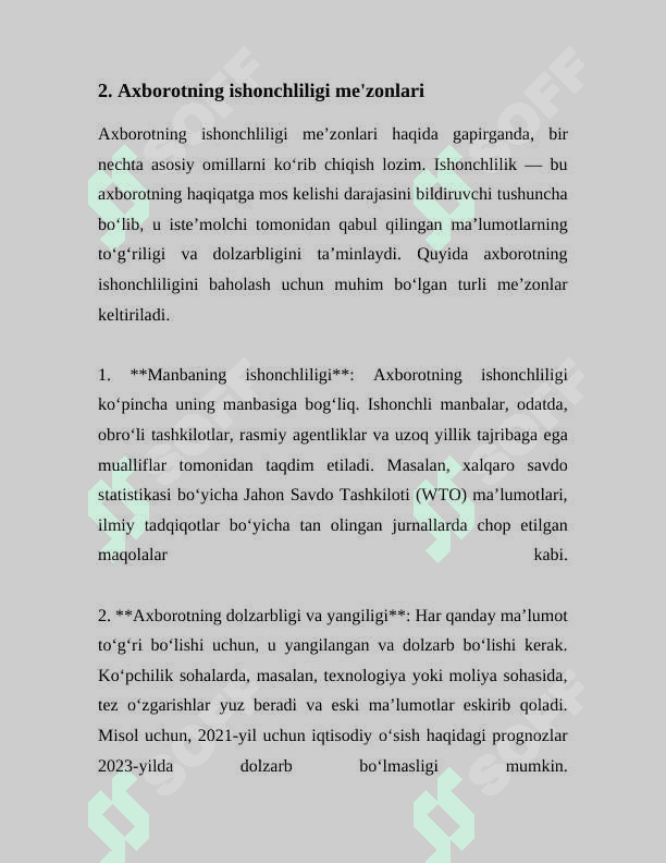 AXBOROT TURLARI VA ISHONCHLILIGI 7