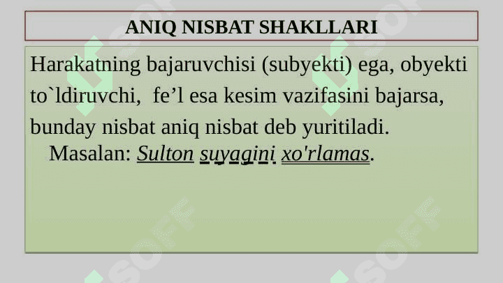 Fe'l nisbatlari 4