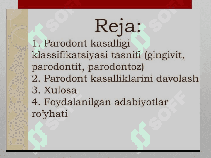 paradont kasalligining klassifikatsiyasi 2