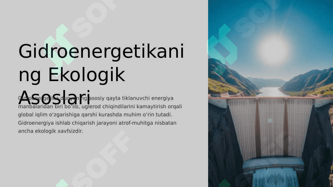 GIDROENERGETIKANING EKOLOGIK ASOSLARI 2
