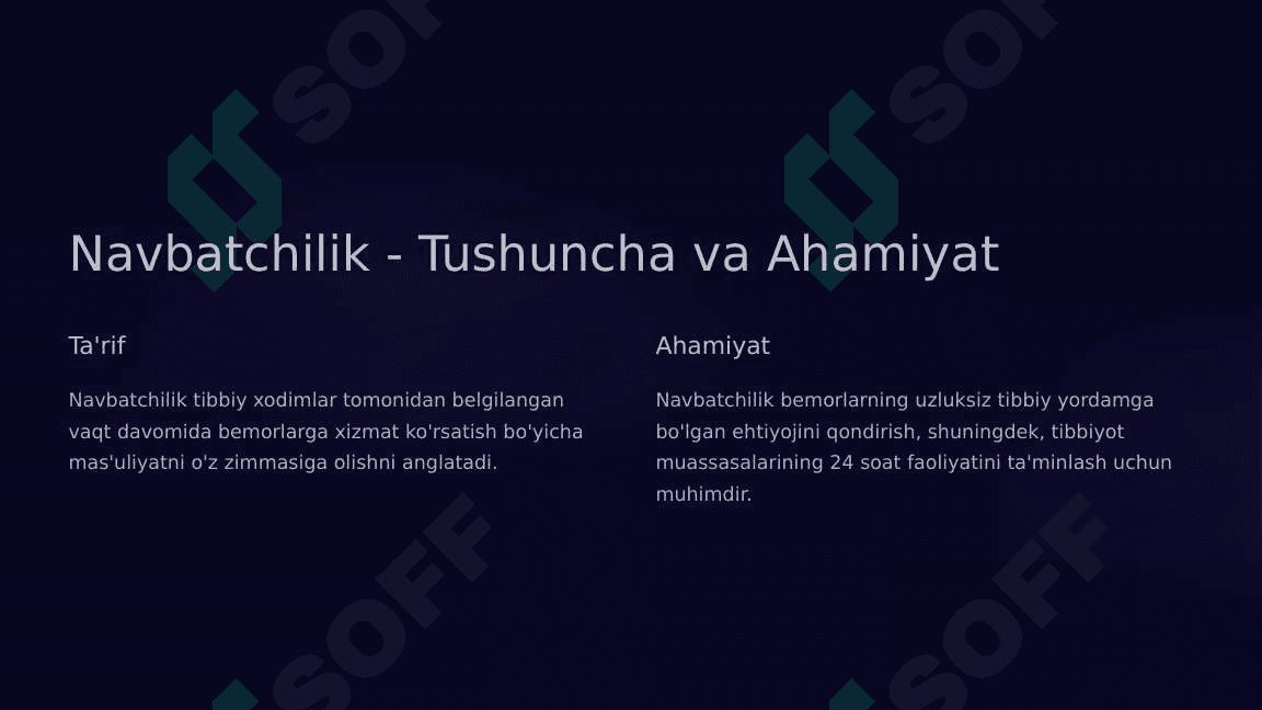 Tibbiyotda navbatchilikni qabul qilish va topshirish 3