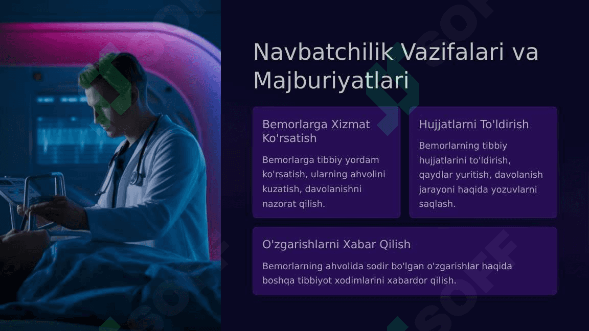 Tibbiyotda navbatchilikni qabul qilish va topshirish 6