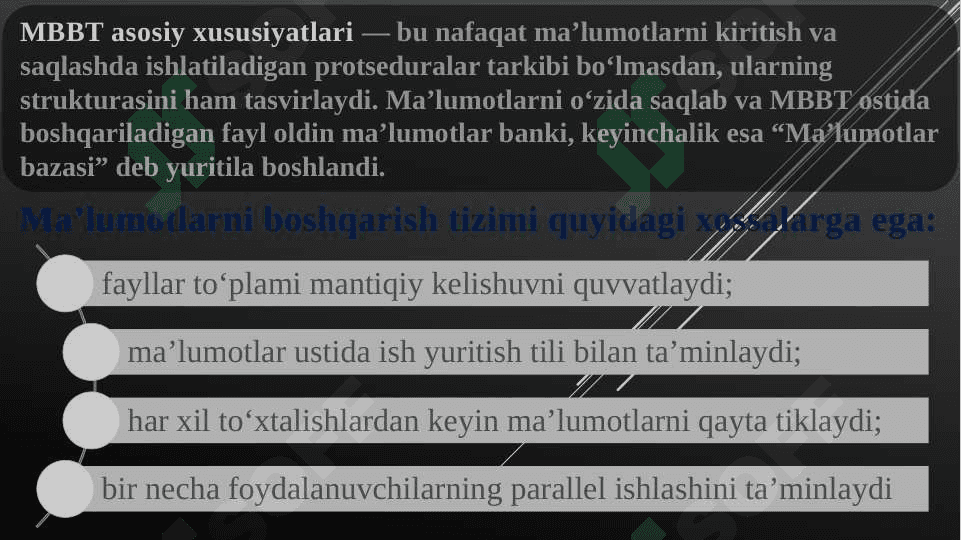 Ma’lumotlar bazasini boshqarish tizimi 4