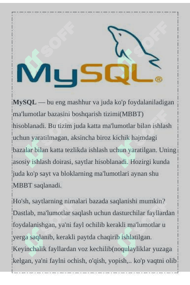 MySQL haqida boshlang’ich tushunchalar 2
