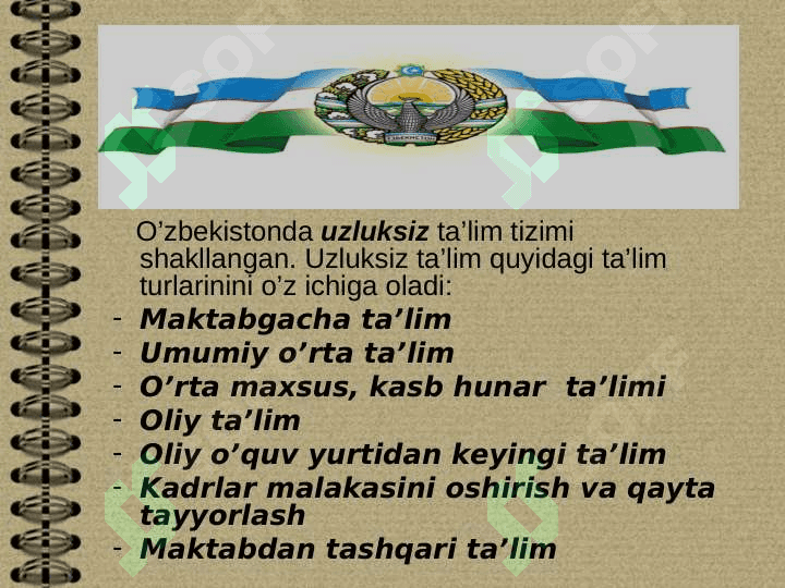 O’zbekiston Respublikasi ta’lim tizimi 3