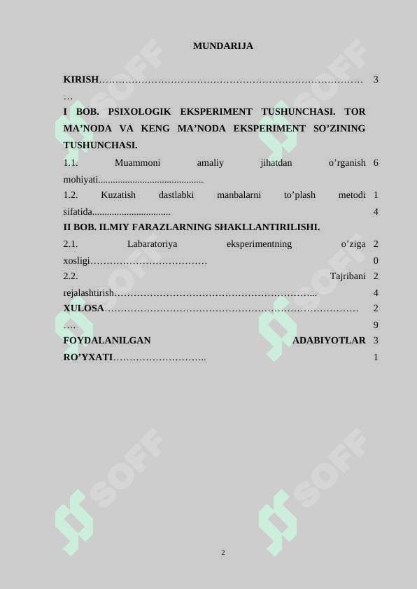 Psixologik eksperiment jarayoni va uning asosiy xususiyatlari 2