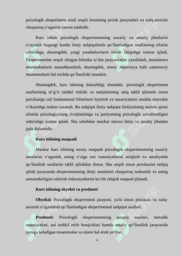 Psixologik eksperiment jarayoni va uning asosiy xususiyatlari 4