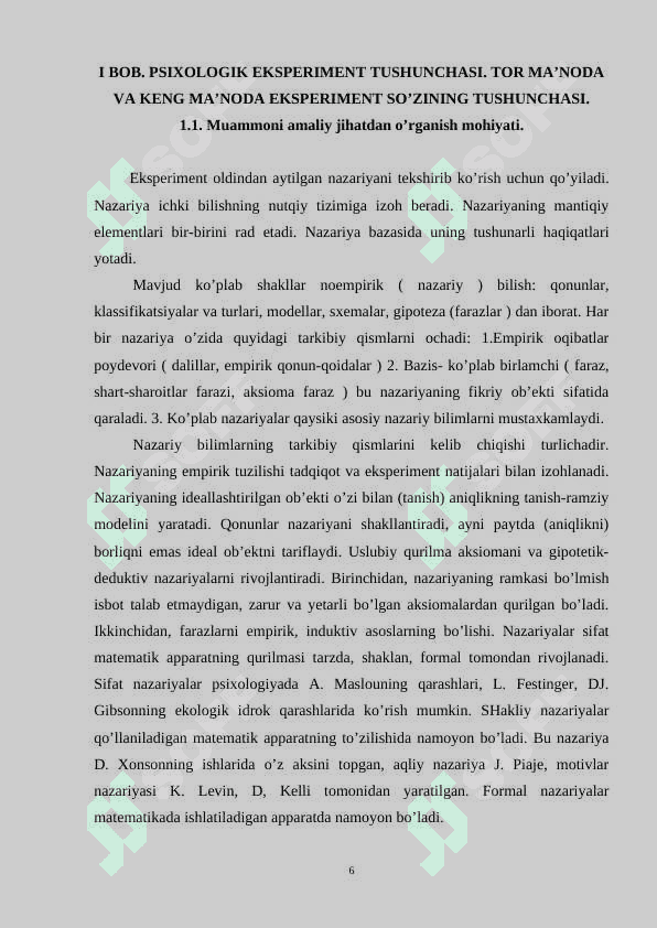 Psixologik eksperiment jarayoni va uning asosiy xususiyatlari 6