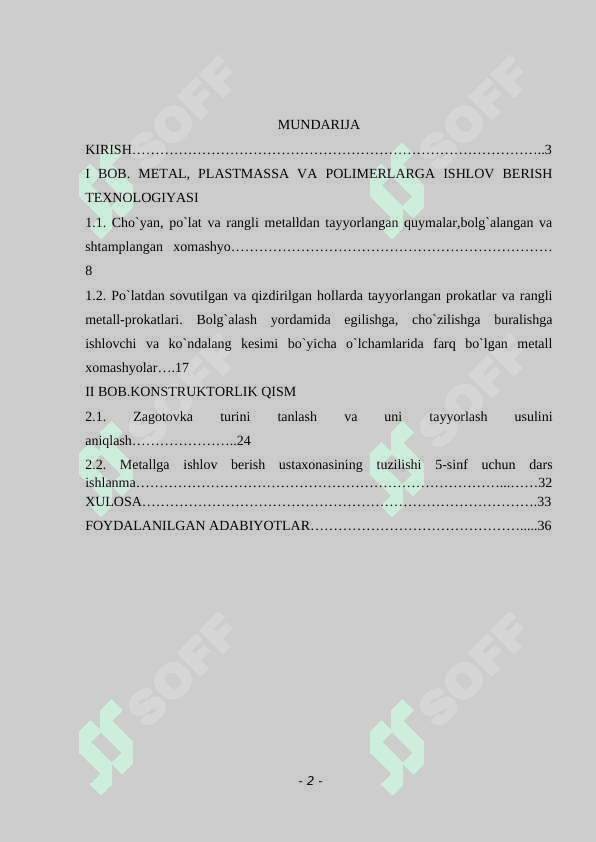 Po’latdan sovutilgan va qizdirilgan hollarda tayyorlangan prokatlar va rangli metall prokatlari 2