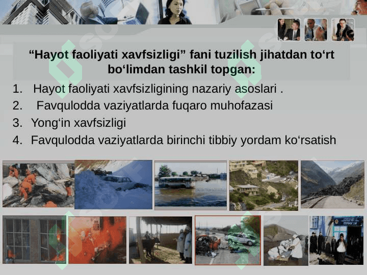 HАYOT FAOLIYATI ХАVFSIZLIGI FANIGA KIRISH 5