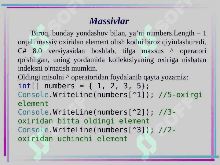 Massivlar 8