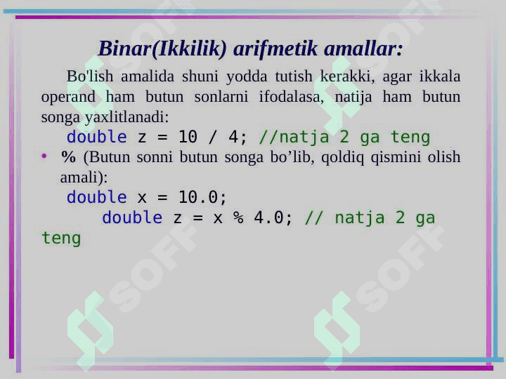 C# tilining amallari 4