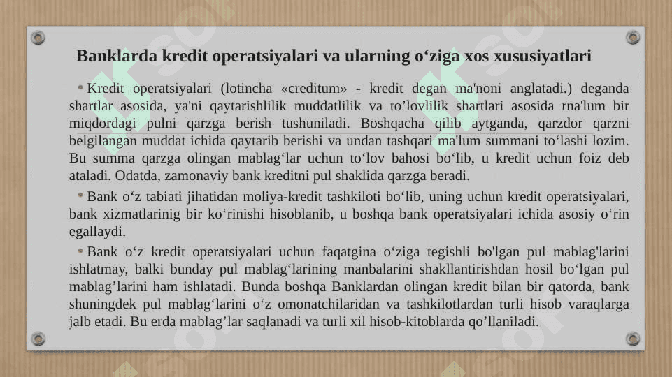 Kredit operatsiyalari hisobi 3