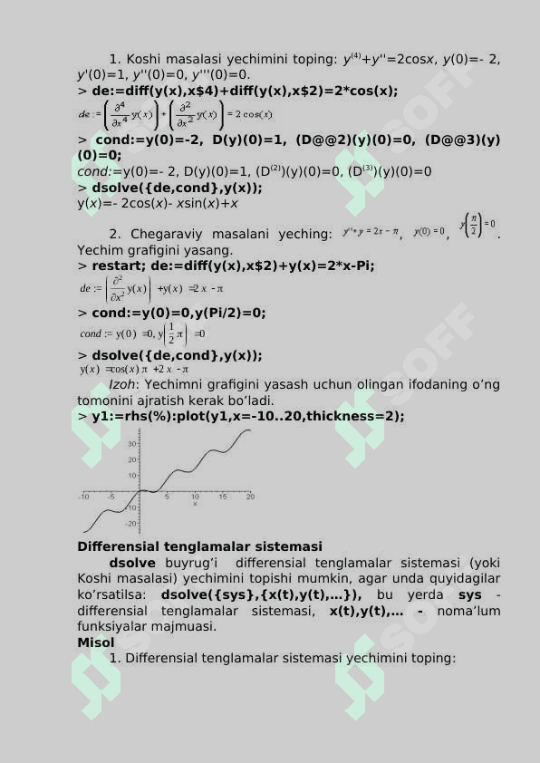 DIFFERENSIAL TENGLAMALARNI YECHISH 3